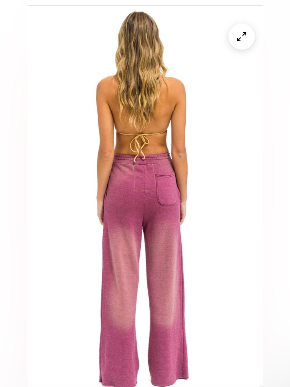 Aviator Nation Pink Wide Leg Sweatpants, size L, NWT - Picture 6 of 6